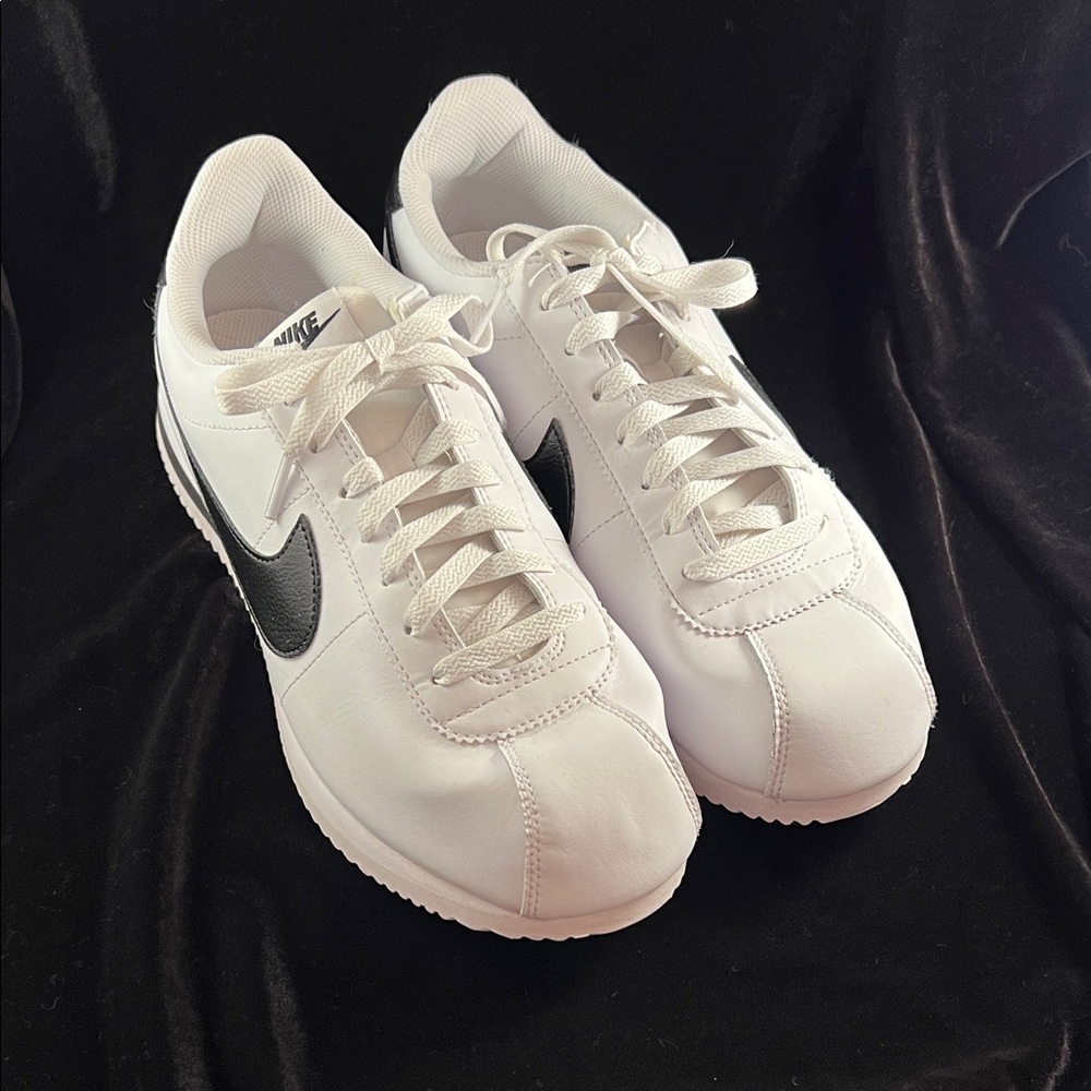 Nike Women’s Classic White and Black Cortez Sneakers